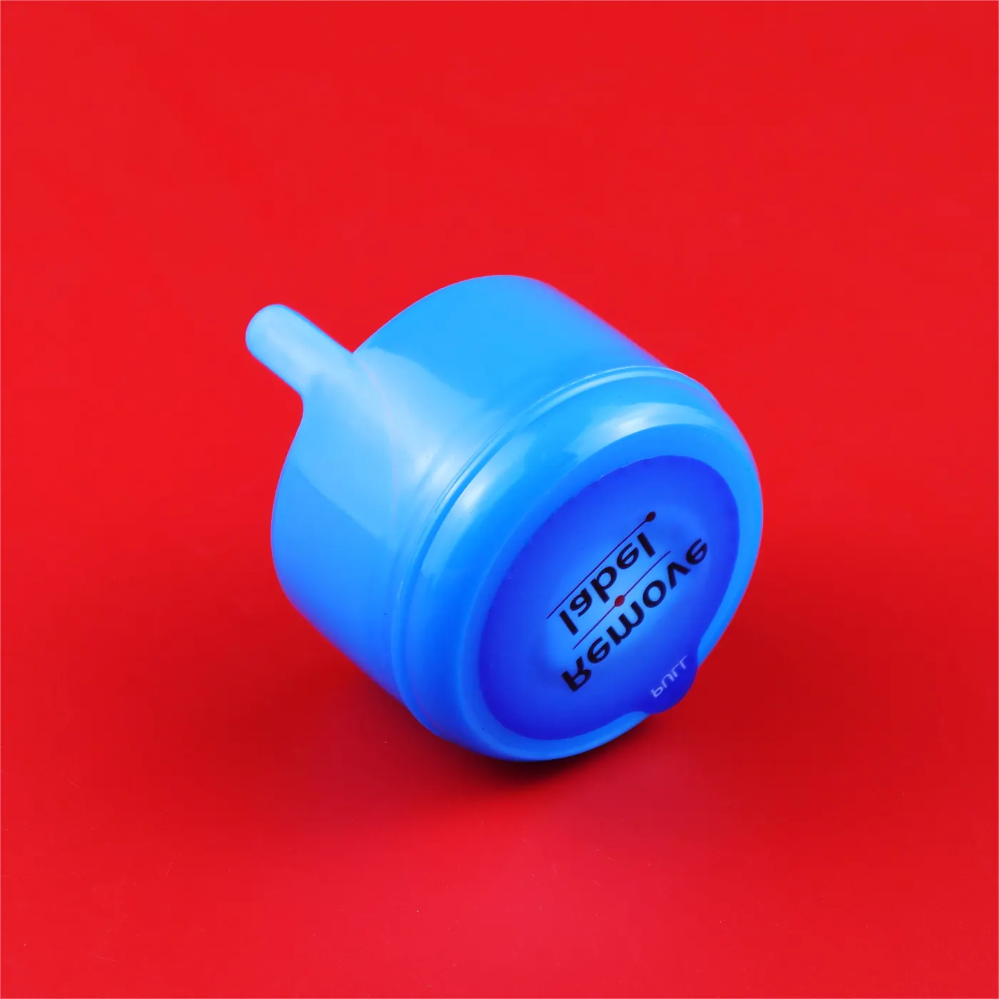 Blue reusable water bottle cap option